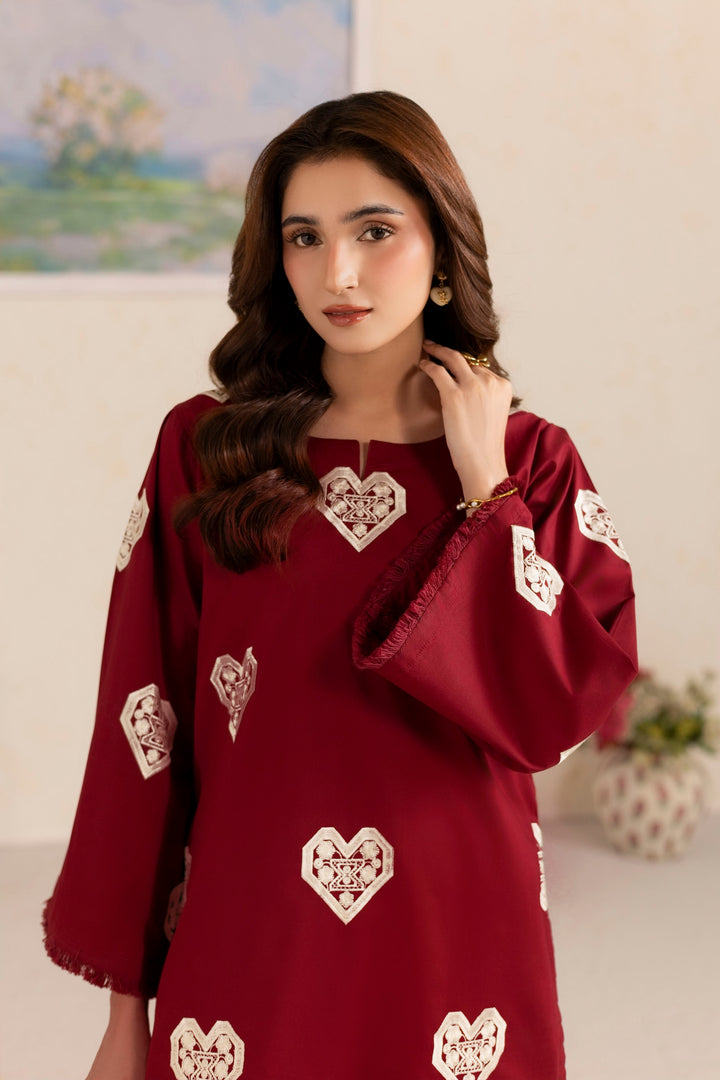 MAROON M001 - 2PC EMBRIODERED