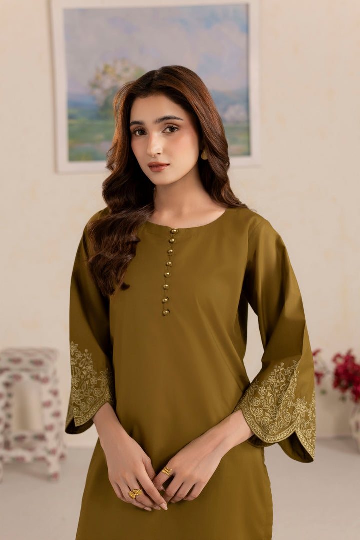 OLIVE O003 - 2PC EMBROIDERED