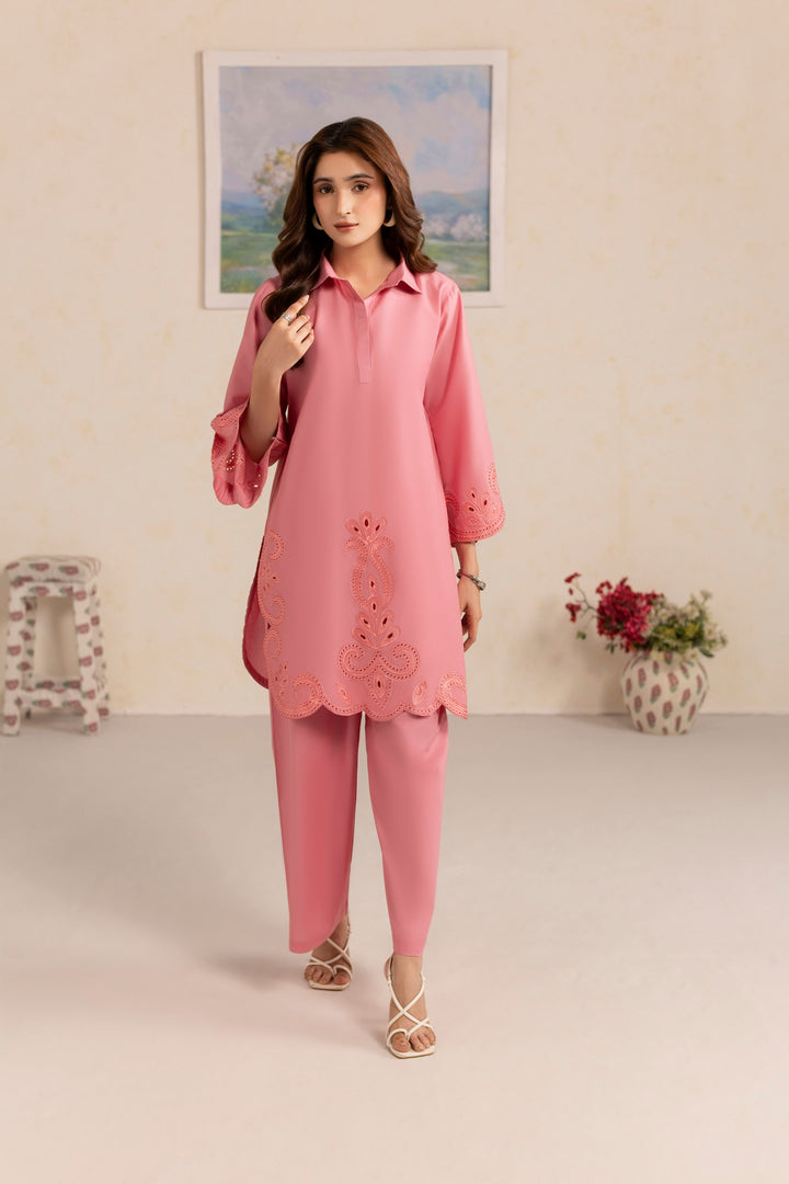 PINK P005 - 2PC EMBROIDERED