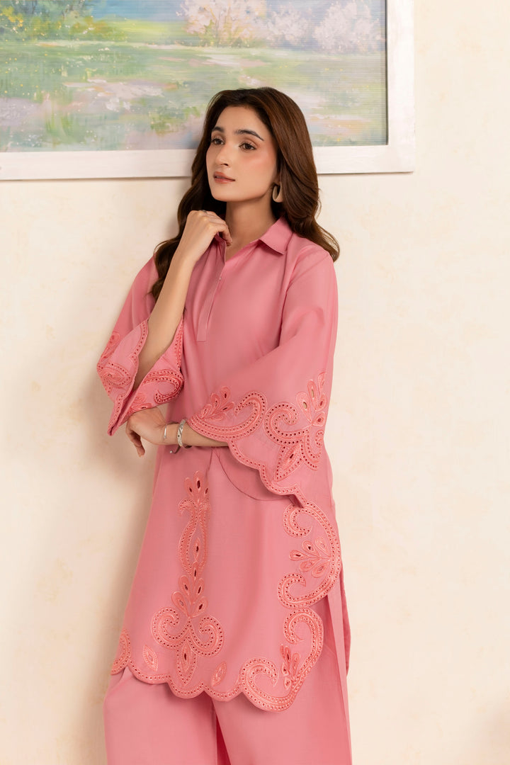 PINK P005 - 2PC EMBROIDERED