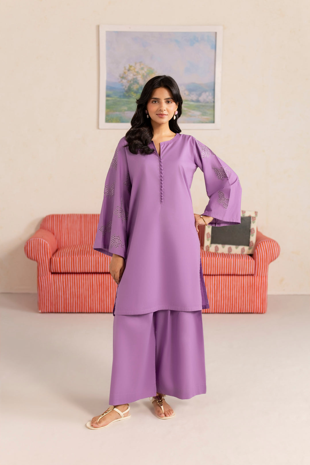 LILAC L006 - 2PC EMBROIDERED