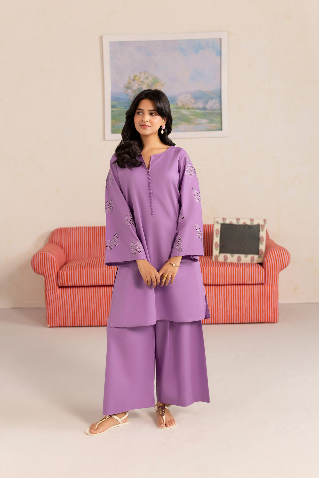 LILAC L006 - 2PC EMBROIDERED