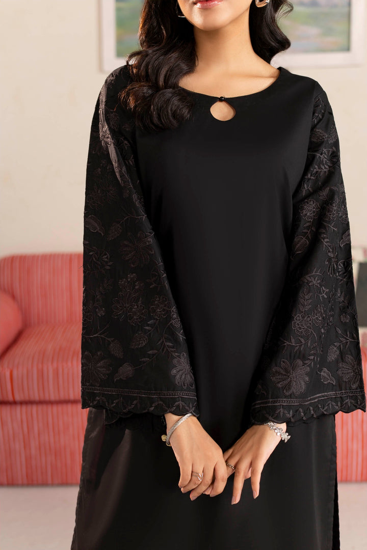 BLACK B007 - 2PC EMBROIDERED