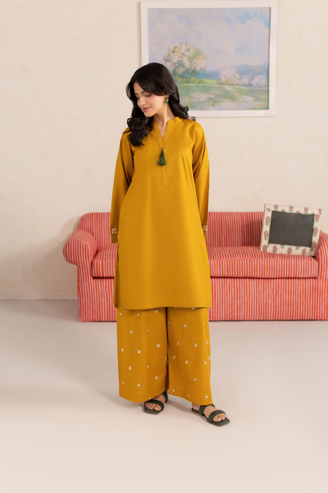 MUSTARD MD004 - 2PC EMBROIDERED