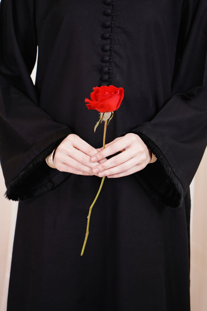 2PC Linen Solid BS04 - Black