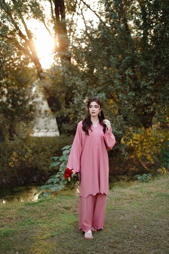 2PC Linen Solid TP08 - Tea Pink