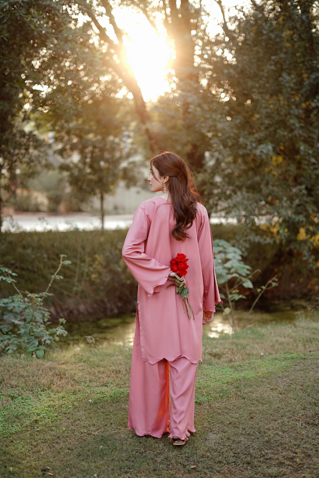 2PC Linen Solid TP08 - Tea Pink