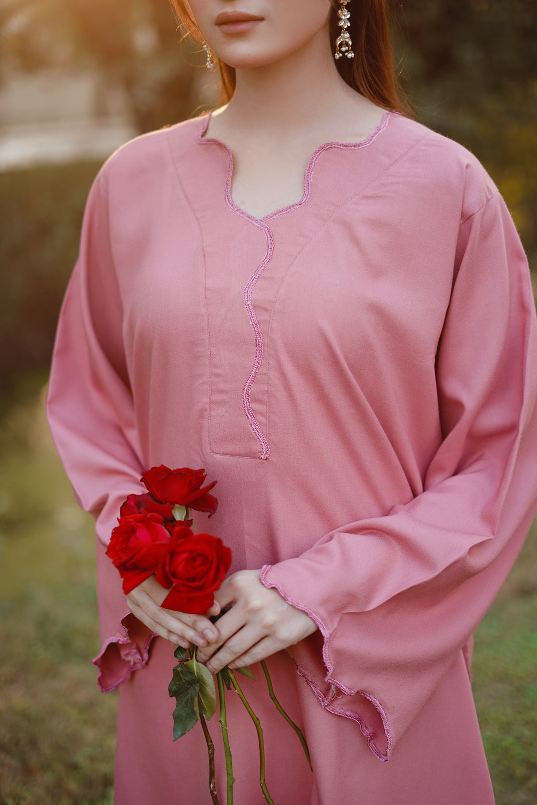 2PC Linen Solid TP08 - Tea Pink