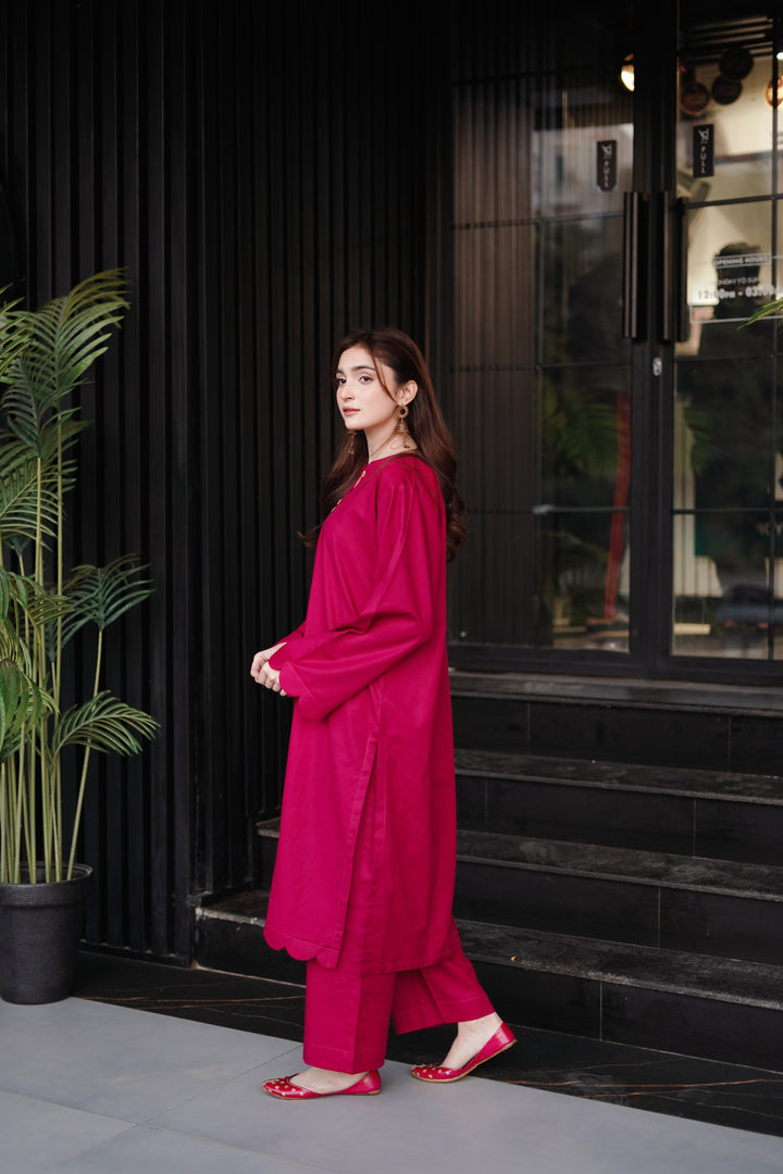 2PC Linen Solid PS09 - Plum