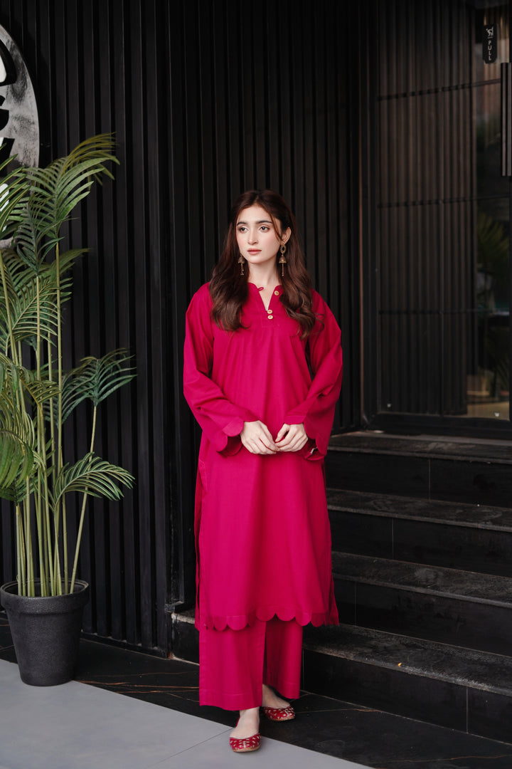 2PC Linen Solid PS09 - Plum