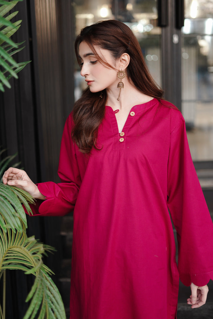 2PC Linen Solid PS09 - Plum