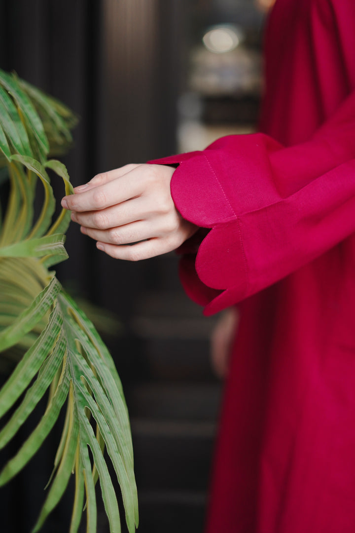 2PC Linen Solid PS09 - Plum