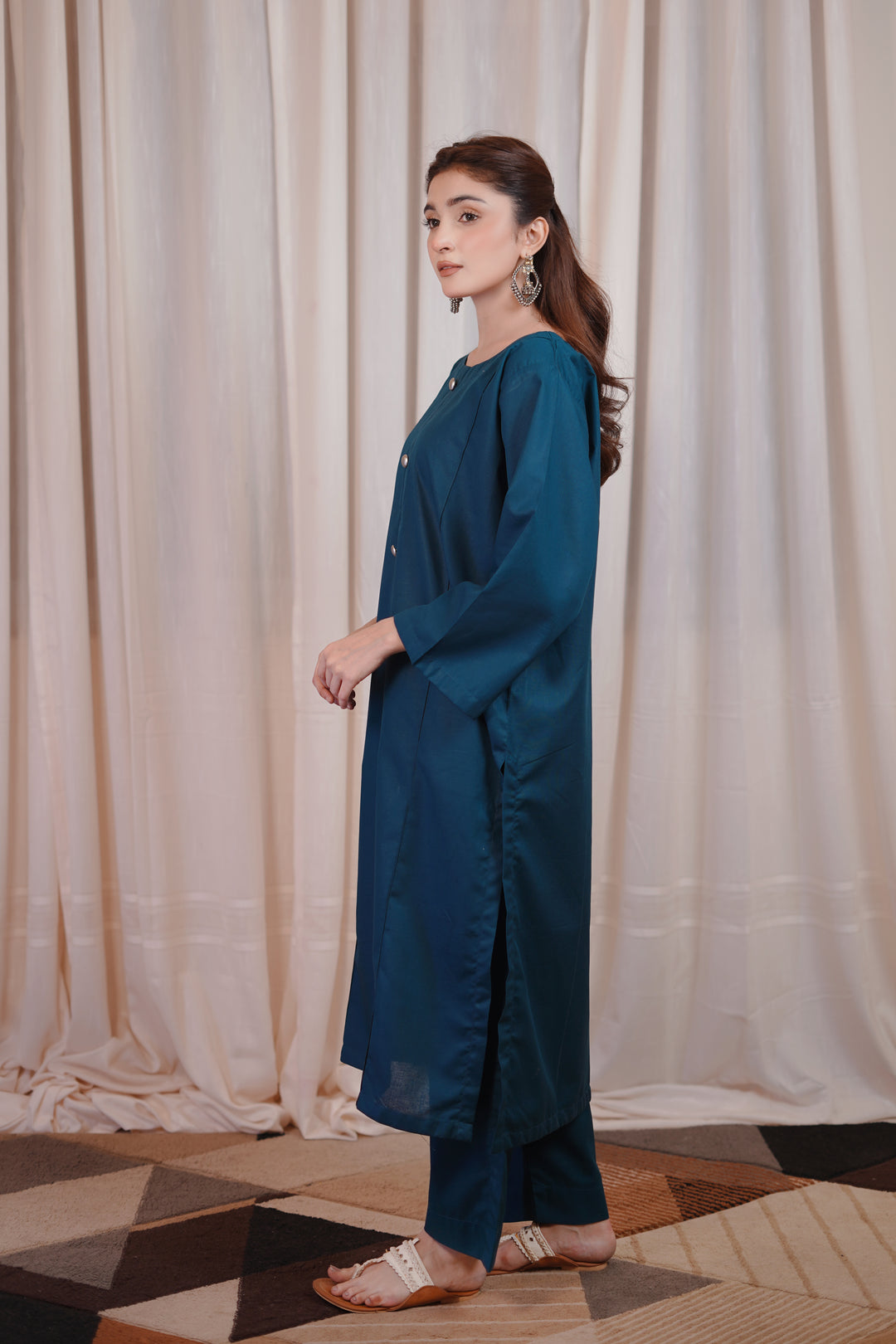 2PC Linen Solid TS03 - Teal