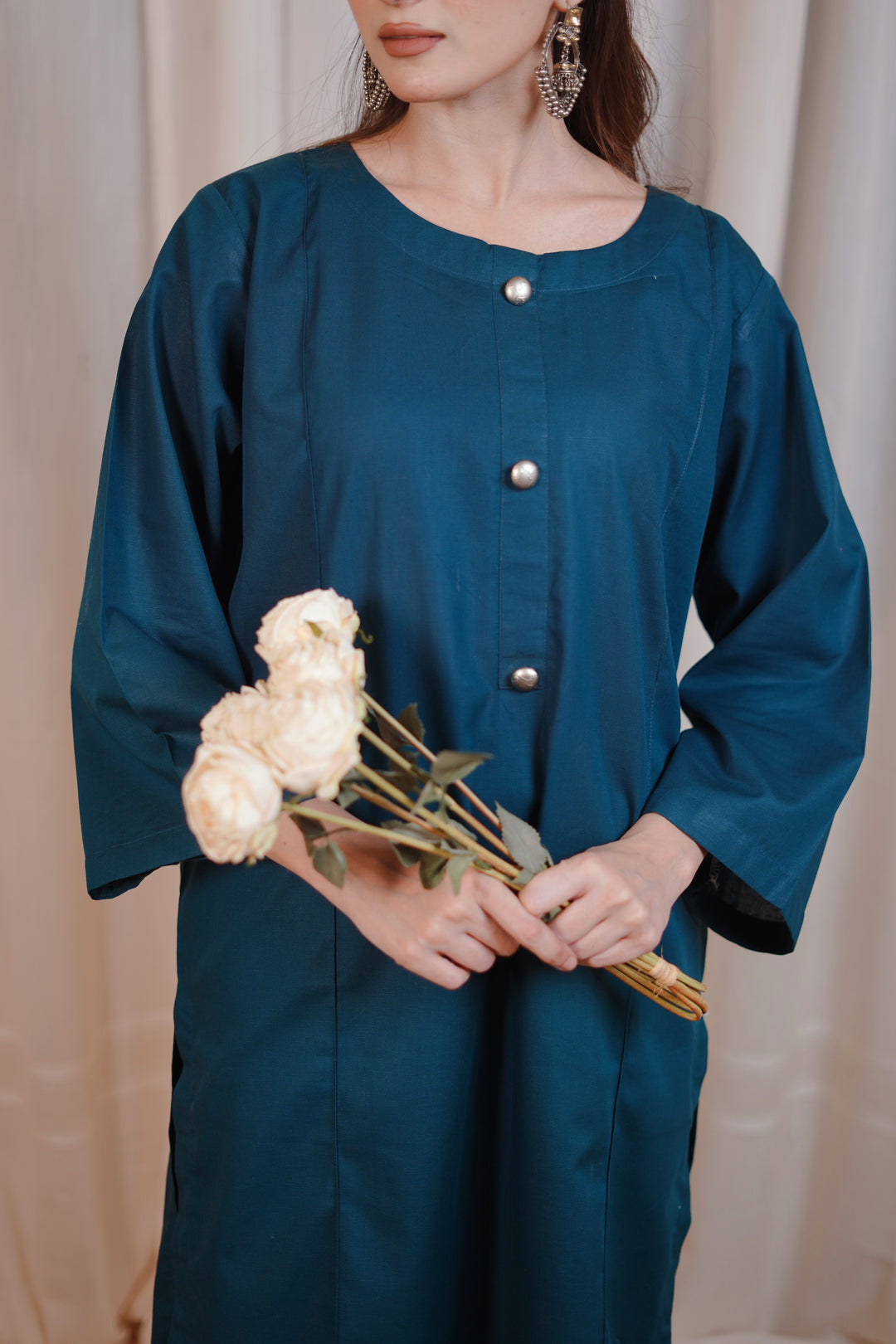 2PC Linen Solid TS03 - Teal