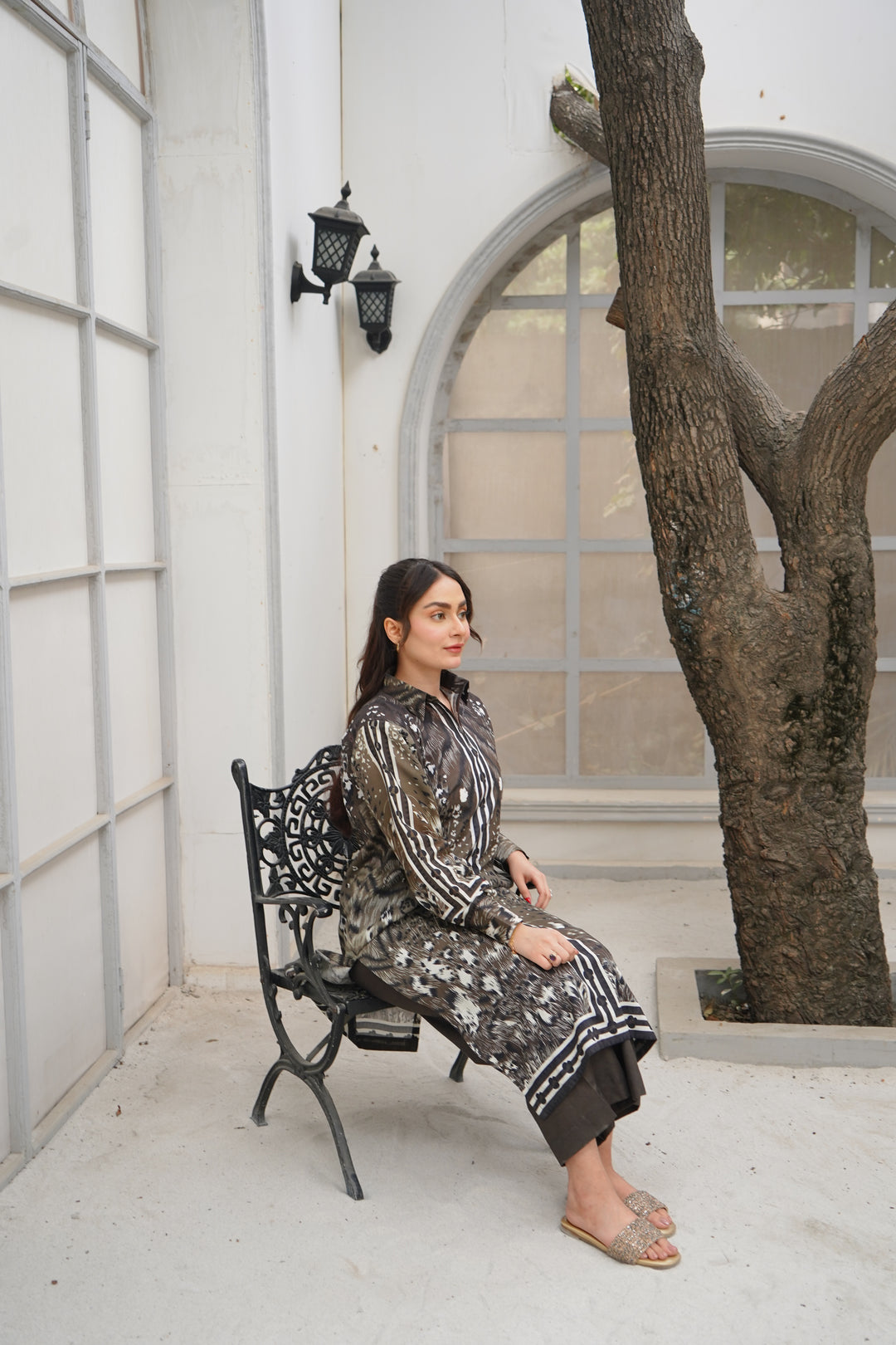 2PC OLIVE GREEN & BLACK KHADDAR - 11