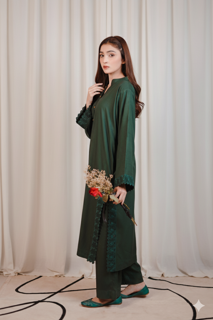 2PC Linen Solid GS06 - Green