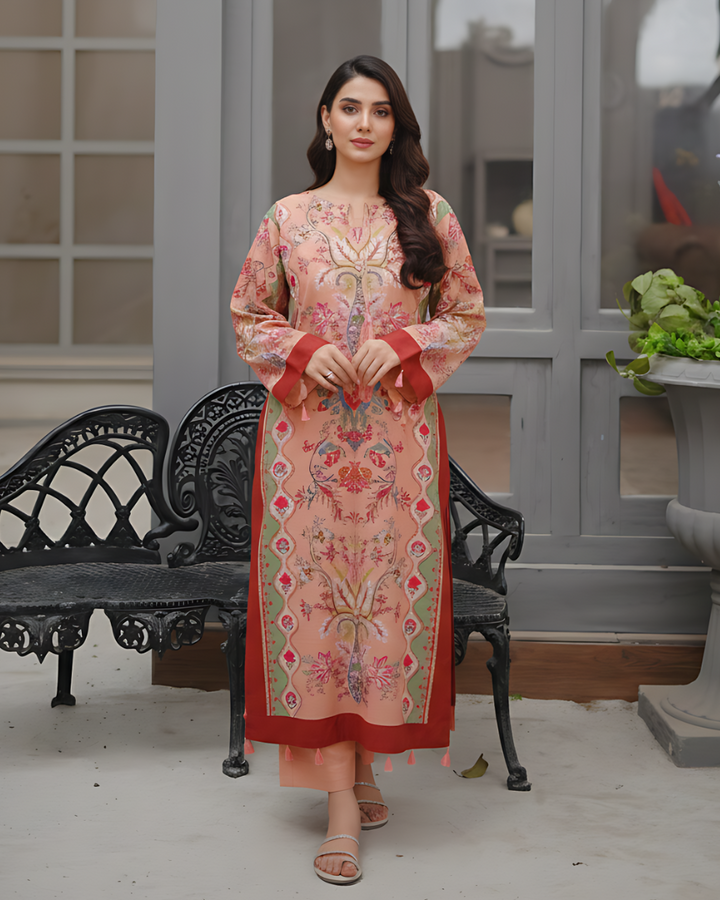2PC PEACHY PINK KHADDAR - 04