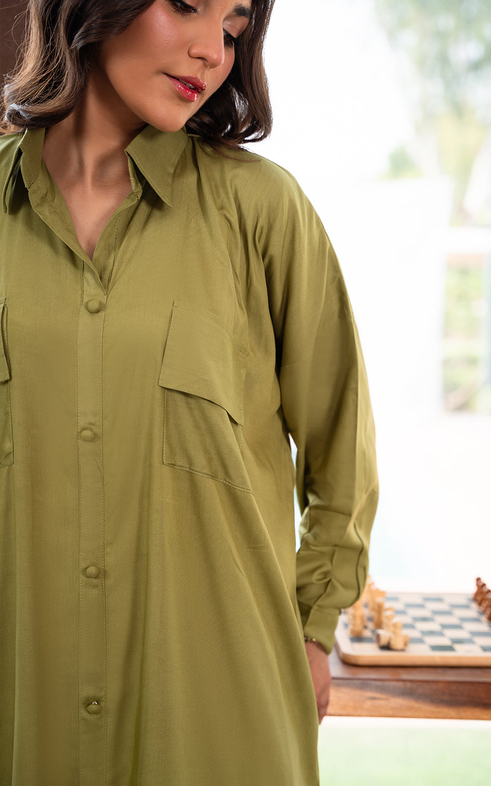 2PC STITCHED - OLIVE SOLID S010