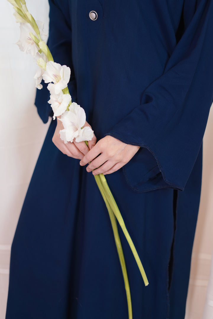 2PC Linen Solid NB10 - Navy Blue