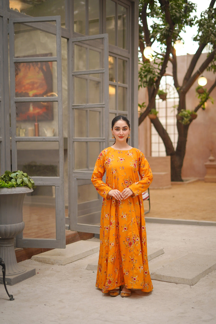 STITCHED 2PC YELLOW KHADDAR - 10