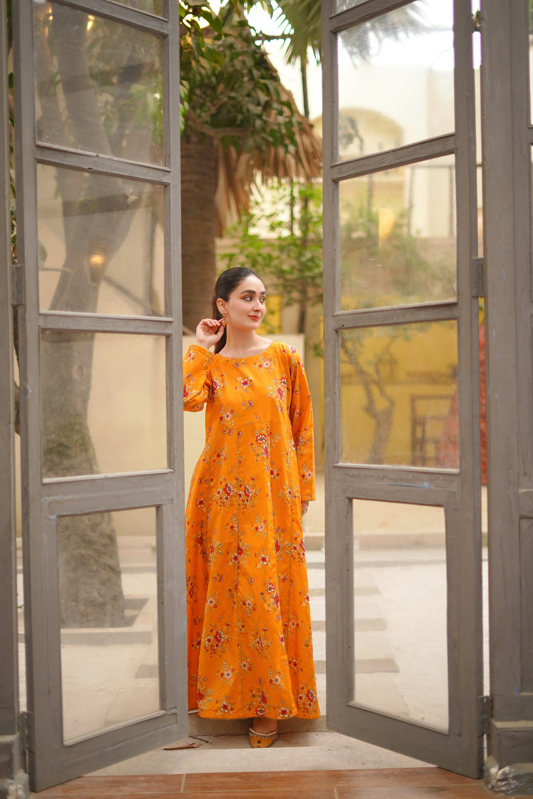 STITCHED 2PC YELLOW KHADDAR - 10